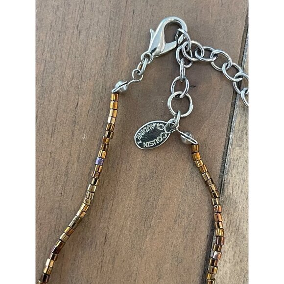 Cousin Claudine Orange Beaded Necklace Ideal For Enhancing Autumn Outfits - Picture 6 of 6